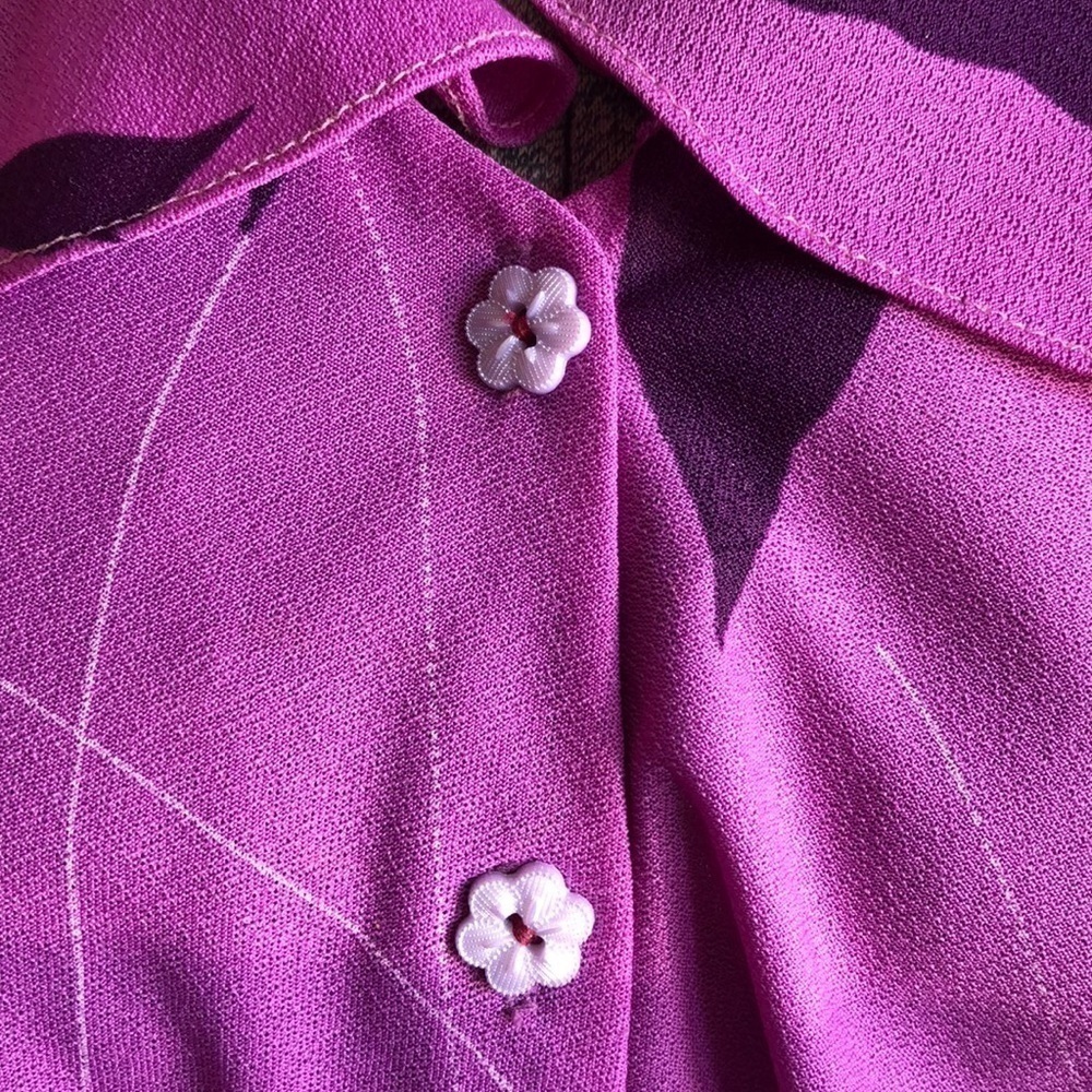 VINTAGE purple floral dress Sz 11 - Picture 3 of 6